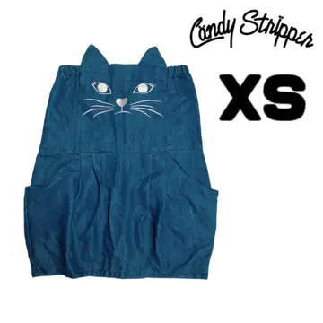Candy Stripper 고양이 미니 원피스 데님