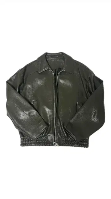 ZARA 인조 가죽 블루종 짙은 녹색