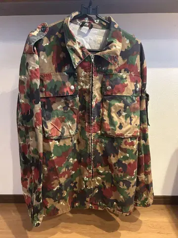 스위스군 M83 알펜 카모플라쥬 밀리터리 자켓 프론트 지퍼