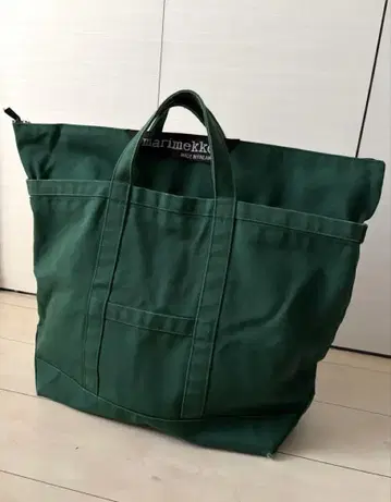 레어 빈티지 marimekko 빅 토트 밤 그린