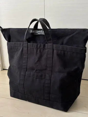 레어 빈티지 marimekko 빅 토트 마츠밤 블랙