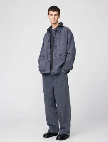 UNIQLOU 오버사이즈 컬러 데님 자켓 GRAY M 사이즈