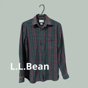 L.L.Bean 그린 레드 체크 플란넬 셔츠 S-REG