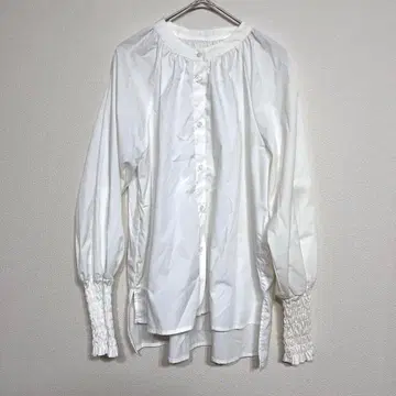 [ L ] plechur ciel   여성용 셔츠 화이트