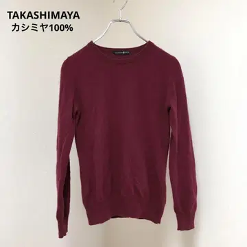 TAKASHIMAYA 캐시미어 100% 크루넥 니트 스웨터