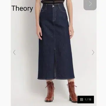 2023년 모델 띠어리 Theory 맥시 길이 스트레이트 데님 스커트