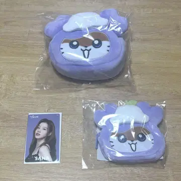 TWICE 사나 코로코로밤린 페이스 캔 배지 파우치 트레이딩 카드 3종