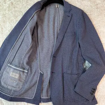 새상품급/2XL 상당 자라맨 테일러드 자켓 버즈아이 패턴 부토니에르