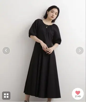 퍼프 슬리브 백리본 원피스 NATURALBEAUTYBASIC