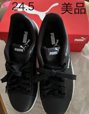 새상품급 박스 포함 PUMA 블랙 스니커즈 24.5cm