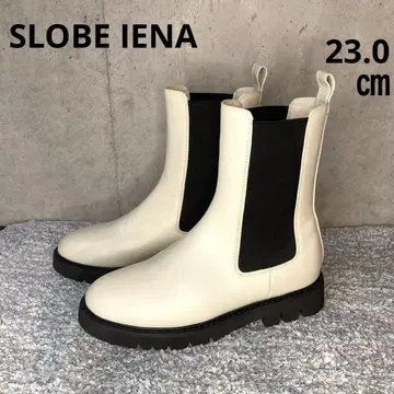 새상품급 SLOBE IENA 이에나 사이드 고어 숏부츠 화이트 23cm
