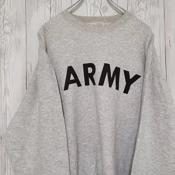 USA제 맨투맨 ARMY 밀리터리 빈티지 그레이 멜란지 L