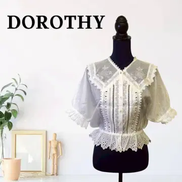 zG253 [ F ] DOROTHY 블라우스 시어 퍼프 슬리브 핀턱