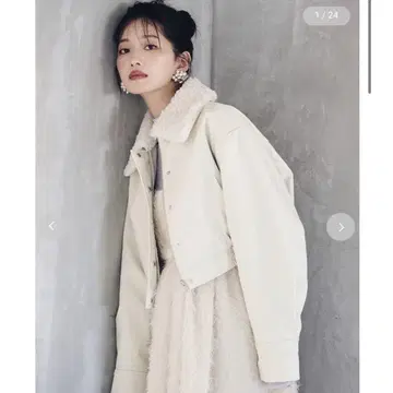LILY BROWN 숏 기장 가죽 블루종