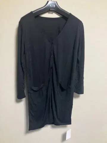 에니와이즈 섀도우 보더 가디건 블랙 LL 새상품 미사용품