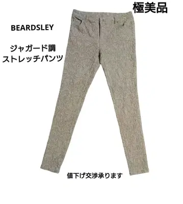[ BEARDSLEY ] 자카드풍 코튼 린넨 스트레치 팬츠 브라운 계열