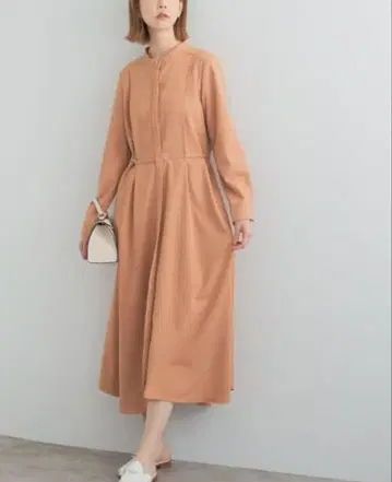 린넨 혼방 불규칙 밑단 원피스 오렌지 어반리서치 로쏘