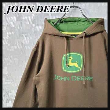 JOHNDEERE 후드티 맨투맨 남성용 M 브라운 US 구제 의류