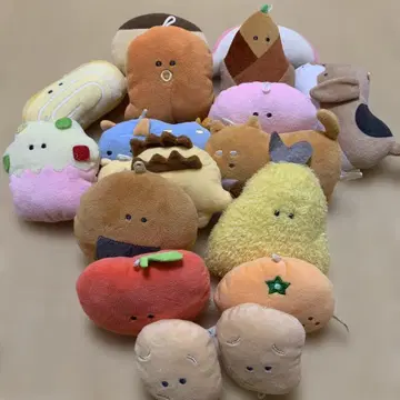 음식 모티브 등 봉제 인형 세트 동그란 눈