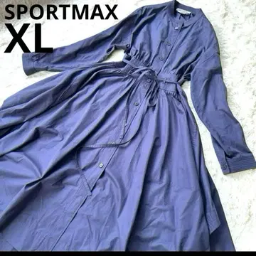 XL [새상품급] SPORTMAX 셔츠 원피스 허리 리본 맥시 길이