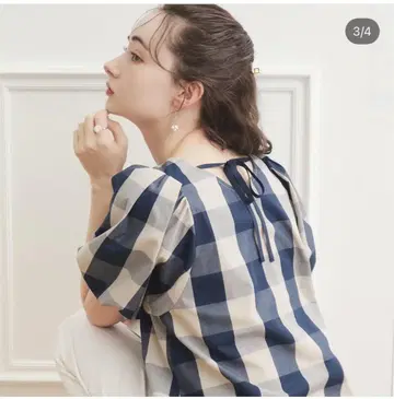 Couture Brooch (쿠튀르 브로치) 블록 체크 블라우스