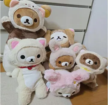 리락쿠마 코리락쿠마 차이로이코구마 봉제 인형 7체 세트