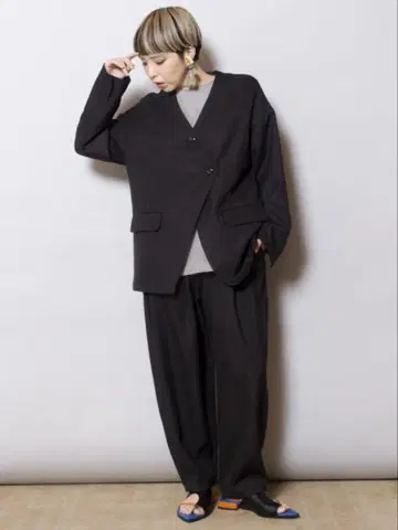osmosis 노카라 비대칭 자켓