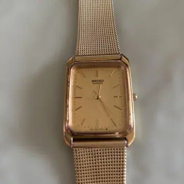 SEIKO 쿼츠 골드 메쉬 밴딩 시계