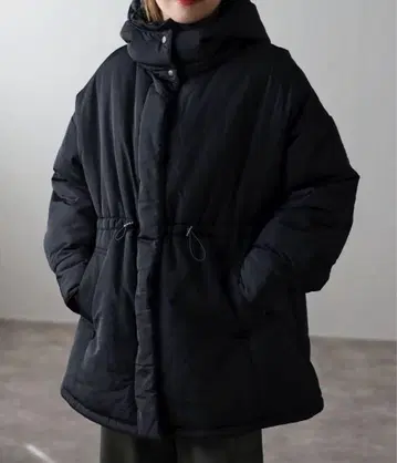 후드 패딩 스탠드 빅 블루종