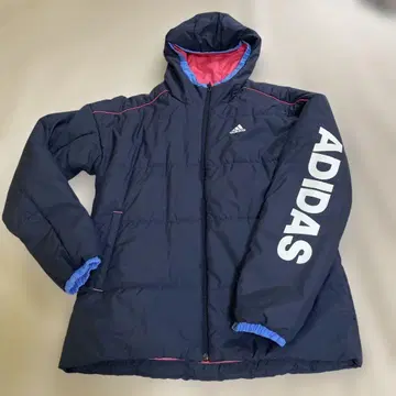 adidas 후드 부착 점퍼 M 네이비