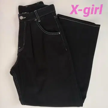 X-girl 엑스걸 와이드 데님 팬츠 블랙 여성용
