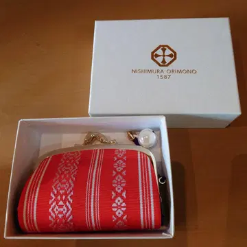 NISHIMURA ORIMONO 빨간색 코인 케이스