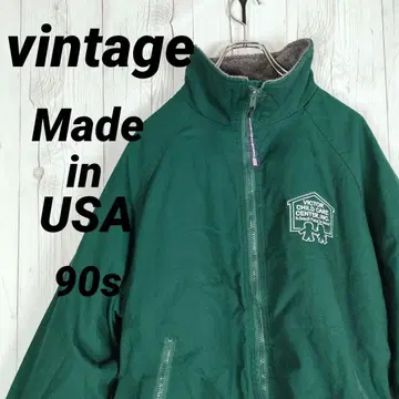 빈티지 USA제 자켓 블루종 자수 디자인 90s 와이드 소매