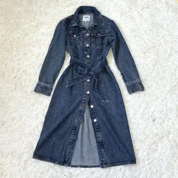새상품급 ZARA 자라 데님 두꺼운 원단 원피스 코트