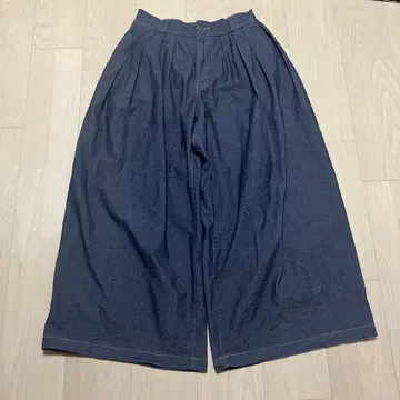 4턱 와이드 데님 M 인디고 원워시