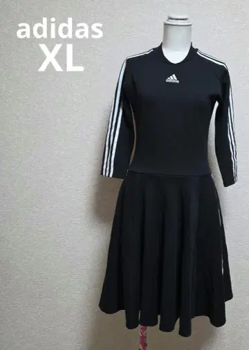 adidas 긴팔 원피스 블랙 3 라인
