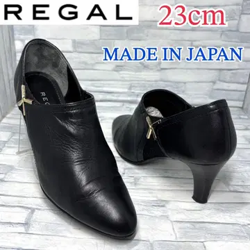 새상품급 리갈 부티 사이드 고어 일본제 천연 가죽 블랙 23cm