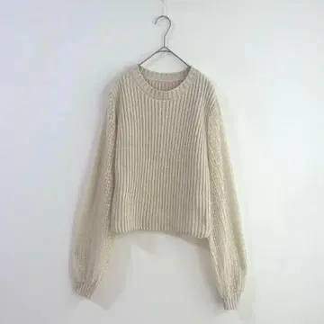 3778 [ ZARA ] 니트 레이스 이소재 도킹 크롭 기장 걸리시
