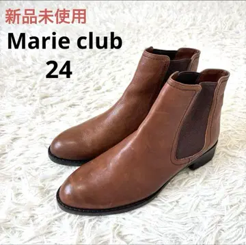 미사용 새상품 Marieclub 사이드 고어 부츠 브라운 24 일본제