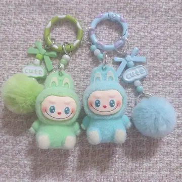 라부부 키링 labubu 블루 그린 쌍둥이
