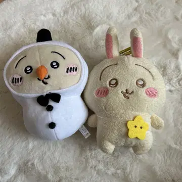 눈사람과 토끼 봉제 인형 세트 치이카와 (먼작귀)