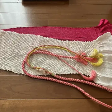 후리소데용 오비 장식 천과 허리띠 세트 핑크 계열