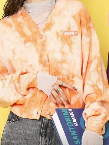NERDY 타이 다이 염색 가디건 M 사이즈