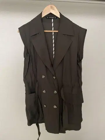 ZARA 자라 카키 더블 브레스트 베스트