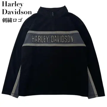 할리데이비슨 플리스 하프 지퍼 자수 로고 2XL 빅 사이즈