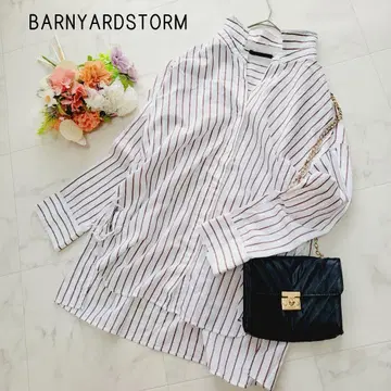BARNYARDSTORM* 스트라이프 사이드 레이스업 셔츠 블라우스