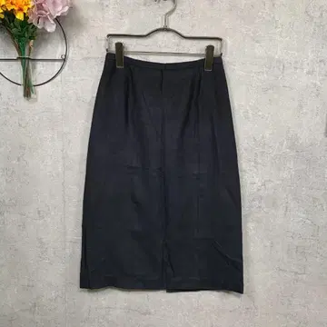 [새상품급] Khaju 미디 스커트 I라인 S 상당 블랙 무지 일본제