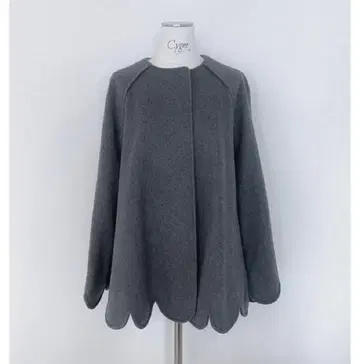 시뉴 그레이 스캘럽헴 노카라 자켓