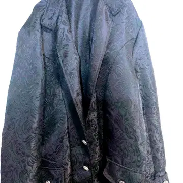 페이즐리 총 꽃무늬 롱 코트 MENS [ XL ] 블랙 빈티지