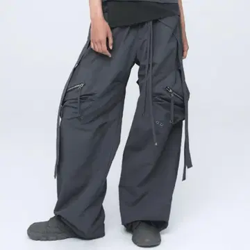 NACHE CONVEX TIE CARGO PANTS 차콜
